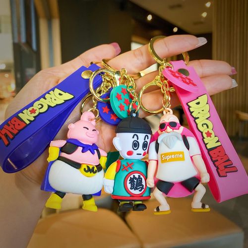 Cartoon Animation Dragon Ball Keychain Three-dimensional Monkey King Doll School Bag Car Keychain Pendant Gift Wholesale