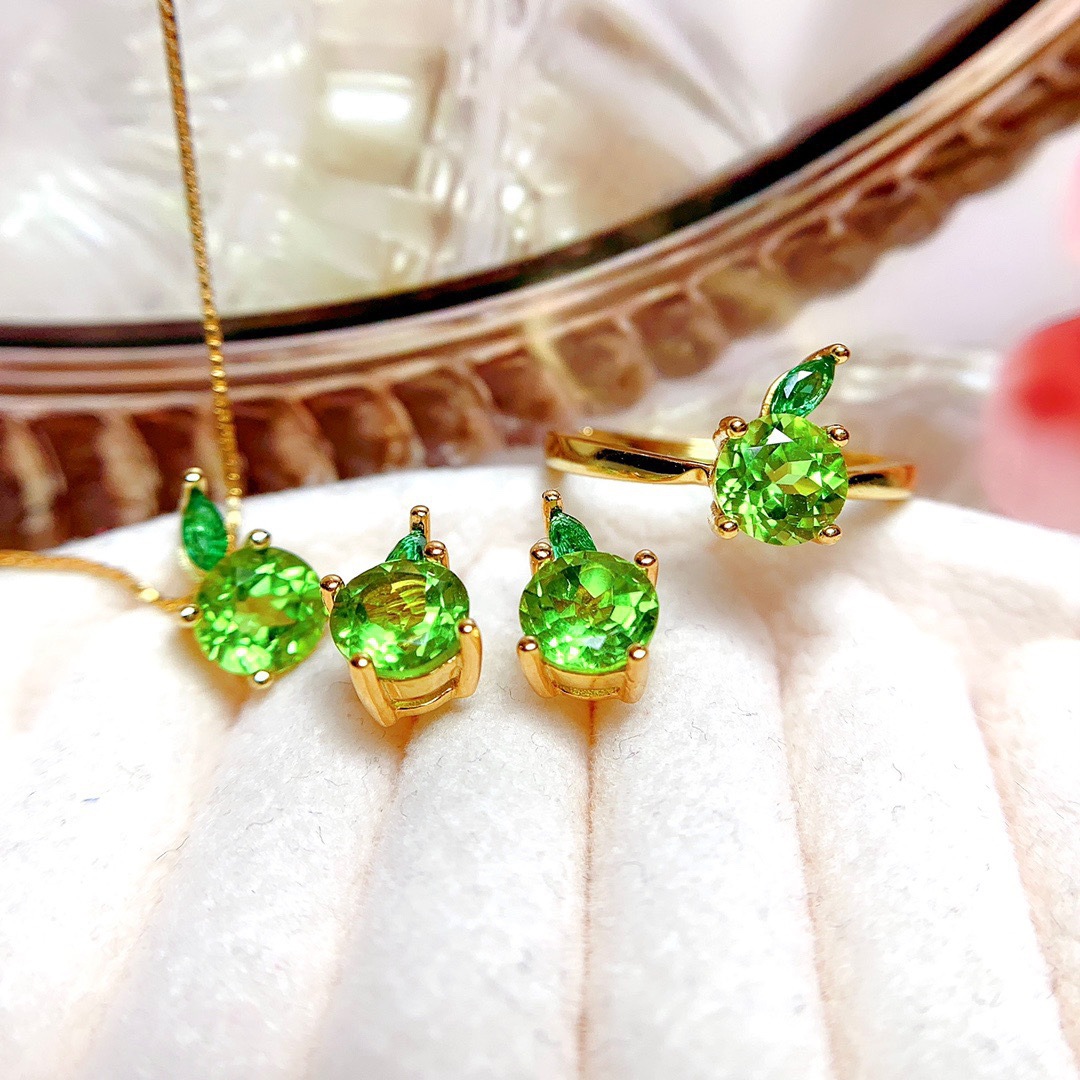 1 Piece 1 Pair Simple Style Fruit Copper Plating Women's Rings Earrings Necklace display picture 2