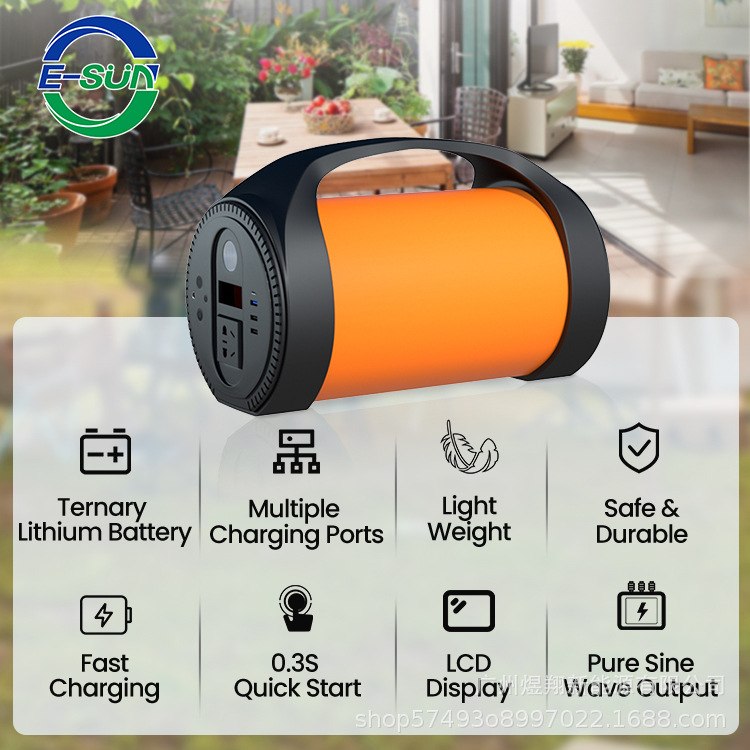 Ligero portátil 350W tambor de cintura fuente de alimentación móvil batería de litio de emergencia al aire libre portable cargador