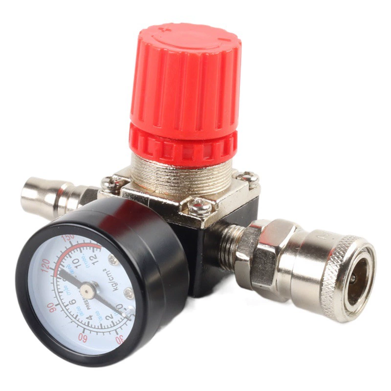 Регулятор давления для воздушного компрессора, 120 фунтов на кв. дюйм, трехходовой, квадратный, с манометром, аксессуары для воздушного насоса, редукционный клапан с манометром, немецкий стандарт