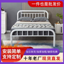 定制不锈钢床304铁艺床家用出租房公寓床铁架床1.8不锈钢双人批发