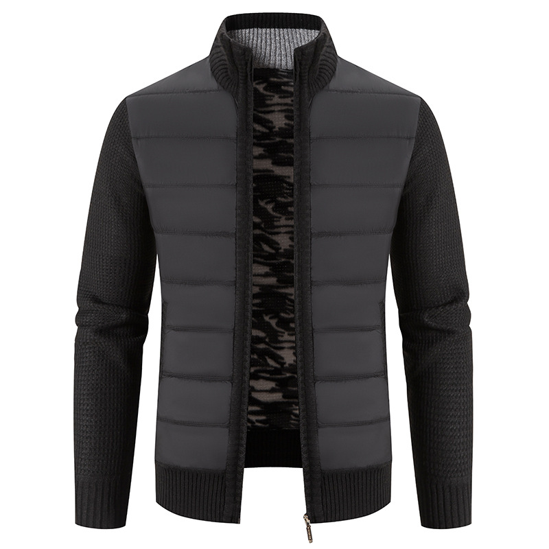 New velvet thickened men's knitted Korean style trendy loose sweater cardigan jacket_voghion.com