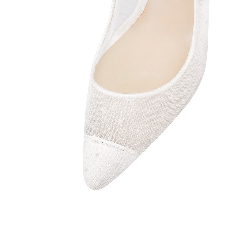 Women's fashion single shoes shallow mouth pointy pointy polka point elegant wedding shoes bow women's shoes large size_voghion.com