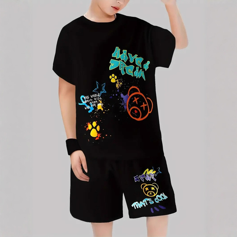 Cross-Border Spot Stussy2025 Stussy Short-Sleeved Summer Trendy Brand Printed Round Neck European and American Men's and Women's T-Shirts