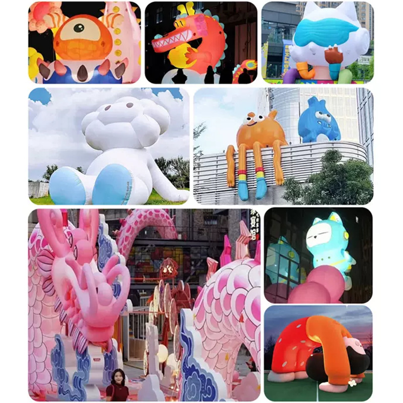 充气公仔卡通气模美陈ip公仔定 制商场户外大型龙年吉祥物人偶