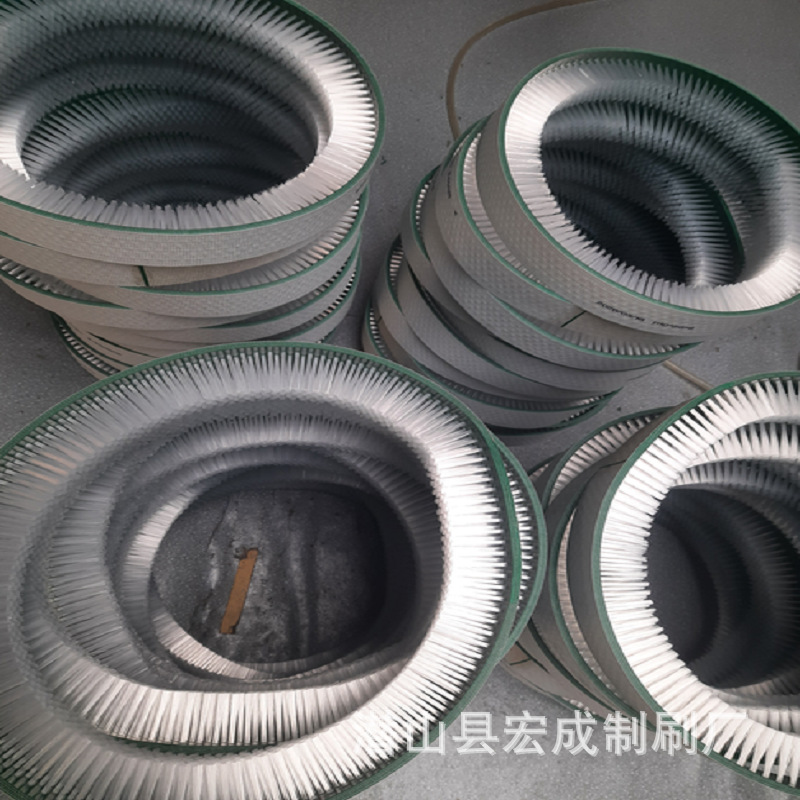 软胶可弯曲环形内侧刷毛输送带刷PVC帆布皮带刷清扫除尘皮带毛刷