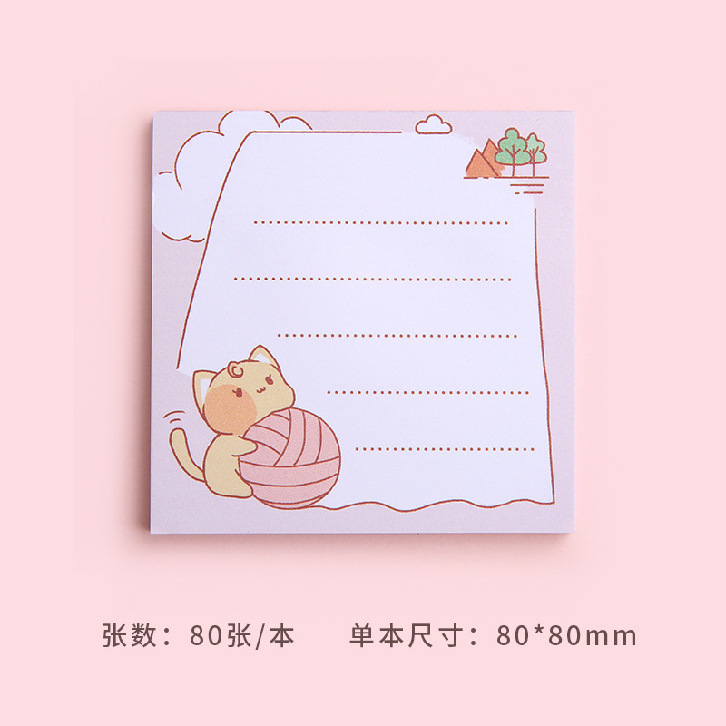 Caricatura gatos pastillas creativas adorables ins estudiantes con un alto valor facial para aprender cuaderno de notas no adhesivo