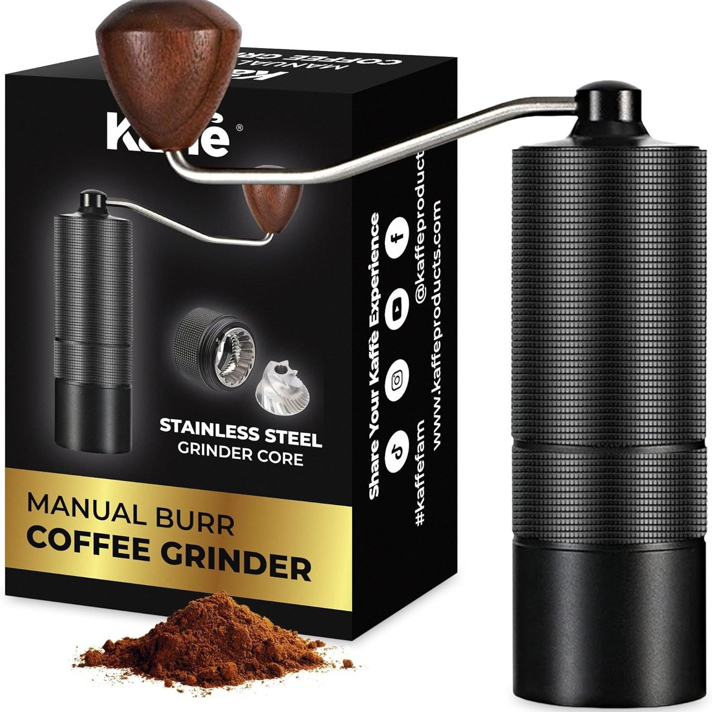 Cross-Border Manual Coffee Grinder with Cnc Steel Grinding Core, Espresso Hand Grinder, Amazon Bestseller