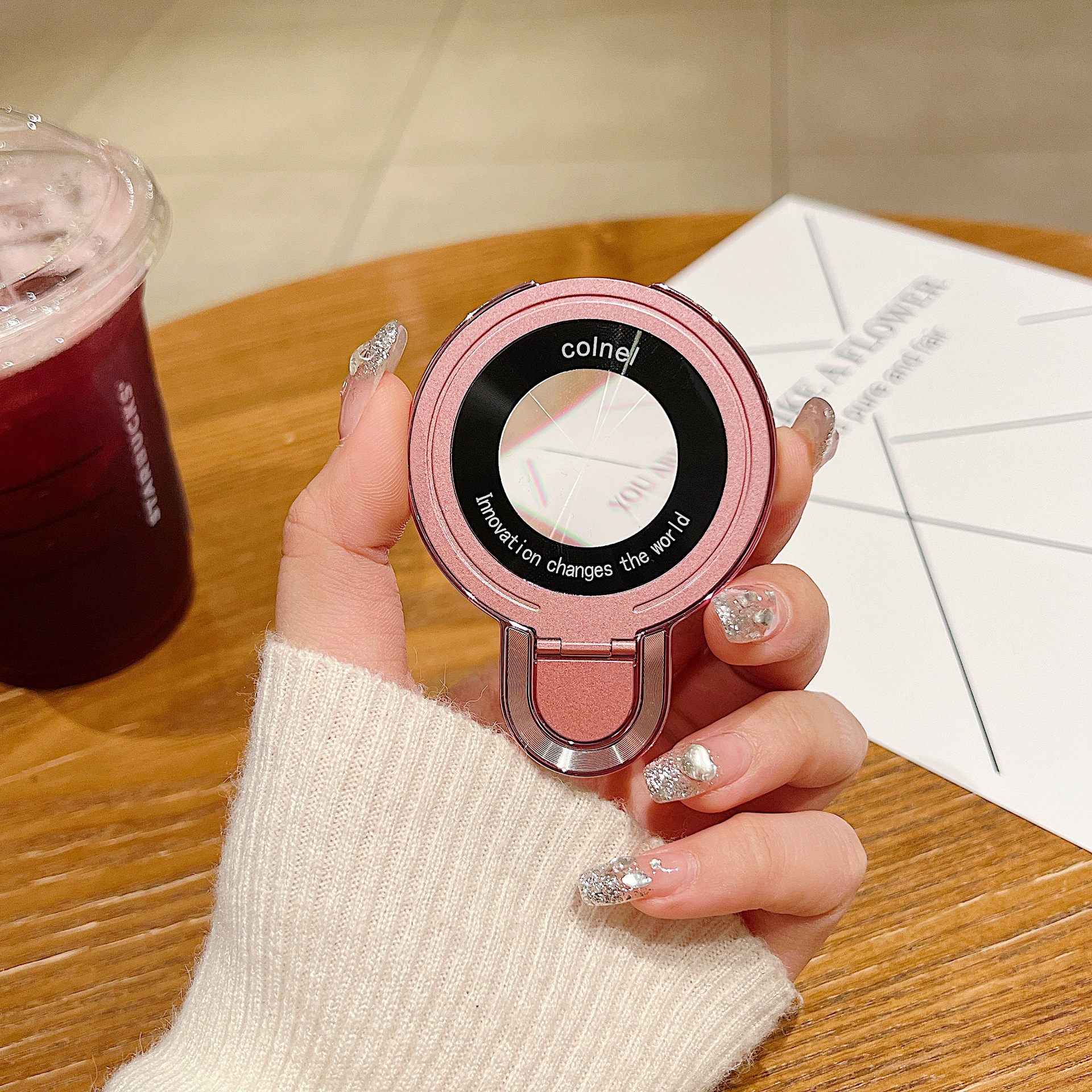 U-Shield Hebilla Lupa Magsafe Desktop invisible Teléfono perezoso Soporte de metal Estuche para teléfono móvil Universal