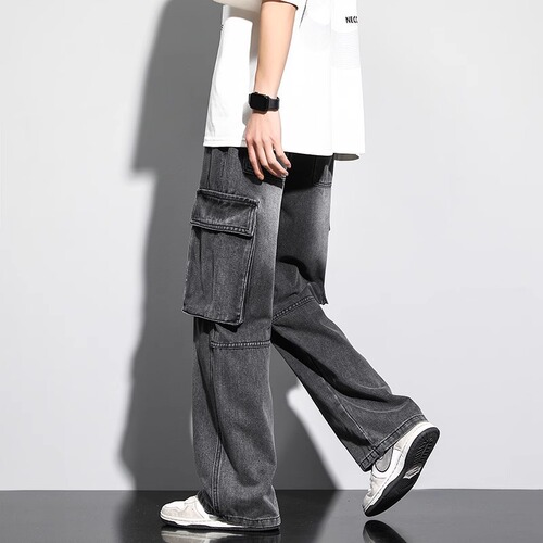 Men's Workwear Jeans, Spring/Summer American-style Trendy Brand, Loose Straight-leg Pants, Men's Trousers, Autumn/Winter New Arrival Casual Long Pants