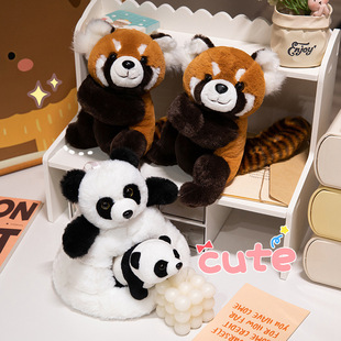 Internet Popular Cute Panda Castle Raccoon Hair Hoop Backpack Simulation Raccoon Pop Ring for Girlfriend Children's Birthday Gift
