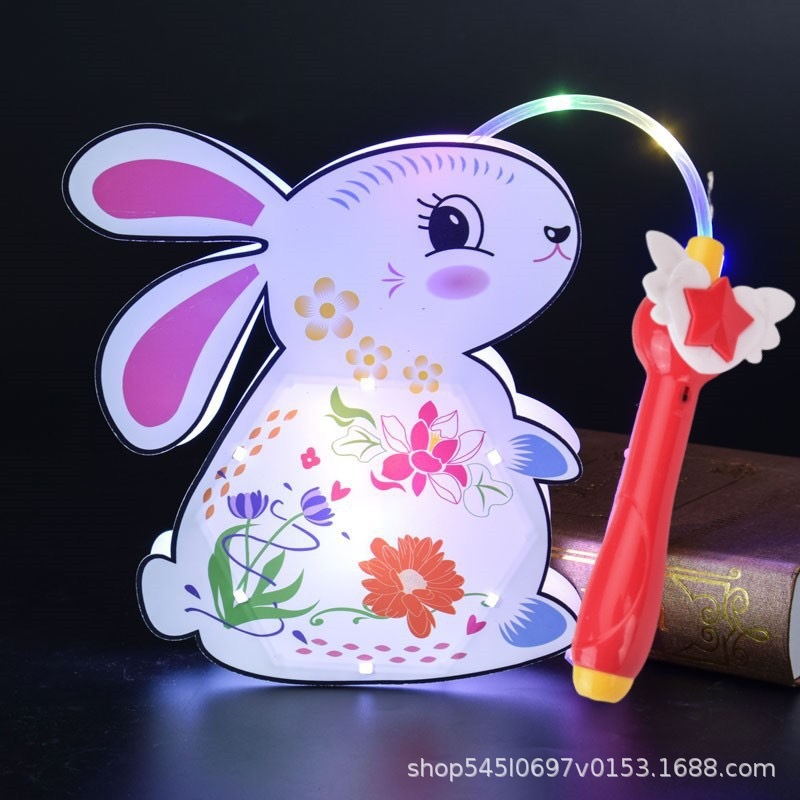 中秋新款卡通音乐花灯哪吒拉布布儿童手提灯笼幼儿园礼品发光玩具|undefined