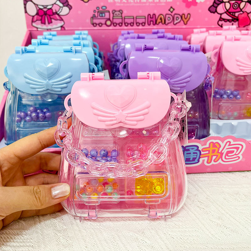 Bolsas de mano para niños joyas de cuentas DIY hechas a mano acertijos joyas de princesa juguetes caseros regalos de enseñanza