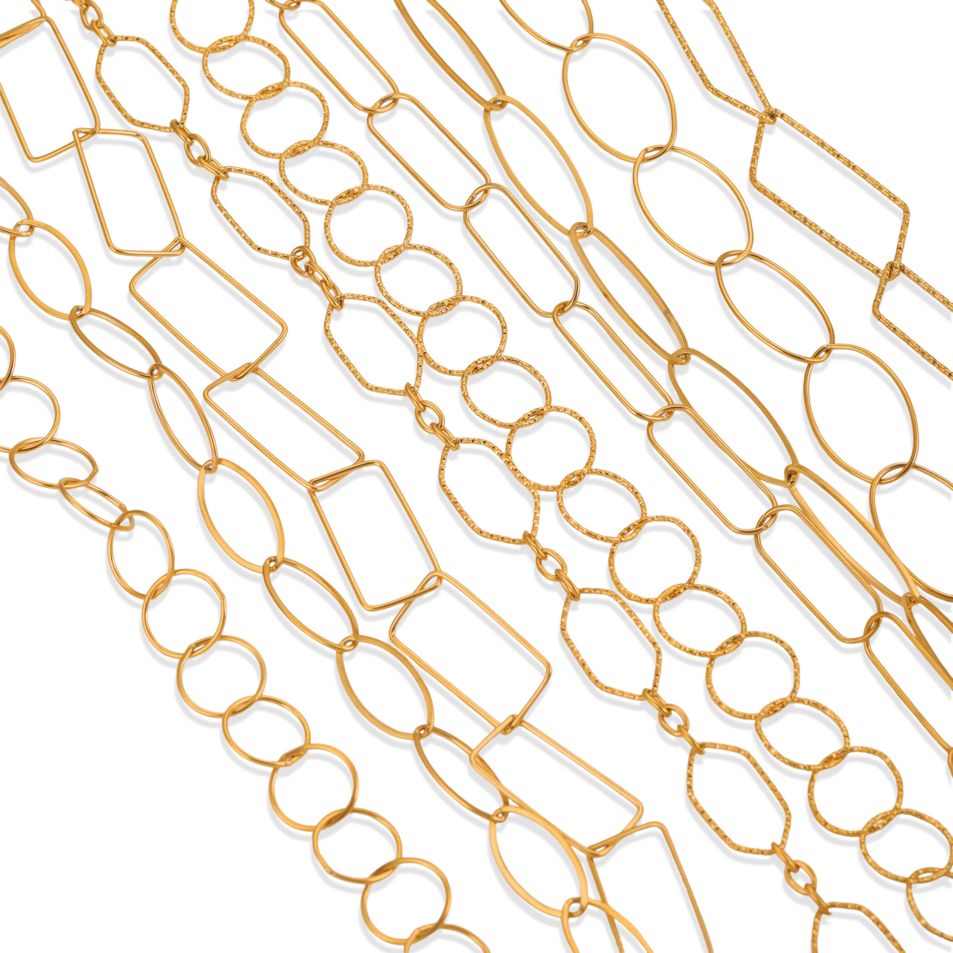 Europa y los Estados Unidos transfronterizos simple gran cadena chapado 18K oro real coreano cadena hecha a mano diy joyería accesorios collar pulsera