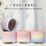 跨境批发多肉花盆家用阳台客厅麦饭石粗陶透气创意大号陶瓷花盆