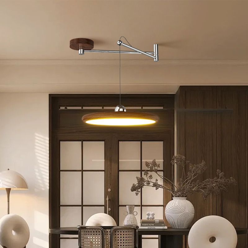 Candelabro de restaurante basculante francés platillo volador retro, lámpara de mesa de comedor simple y moderna, lámpara de espectro completo móvil de diseñador