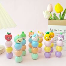 新款三色荧光笔学生礼物可爱水果彩色卡通少女心拼接涂鸦标记号笔