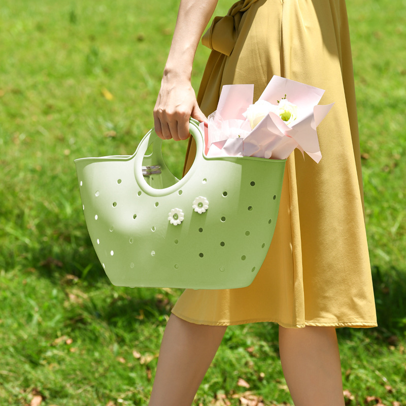Light Luxury Bathroom Toiletries Storage Basket, Grocery Shopping Fruit Portable Basket, Bottom Hollow Bathroom Portable Storage Basket Light Luxury Bathroom Toiletries Storage Basket, Grocery Shopping Fruit Portable Basket, Bottom Hollow Bathroom Portable Storage Basket