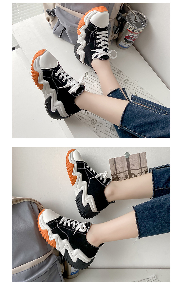 P Scarpe di tela dal taglio basso Donna Estate Nuova tavola Muffin con la suola spessa Papà a dente di sega Studentessa_voghion.com