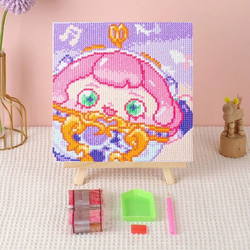 Алмазная вышивка (canvas) Genshin Impact DIY, 20×20 / 30×30, деревянная внутренняя рама и набор инструментов