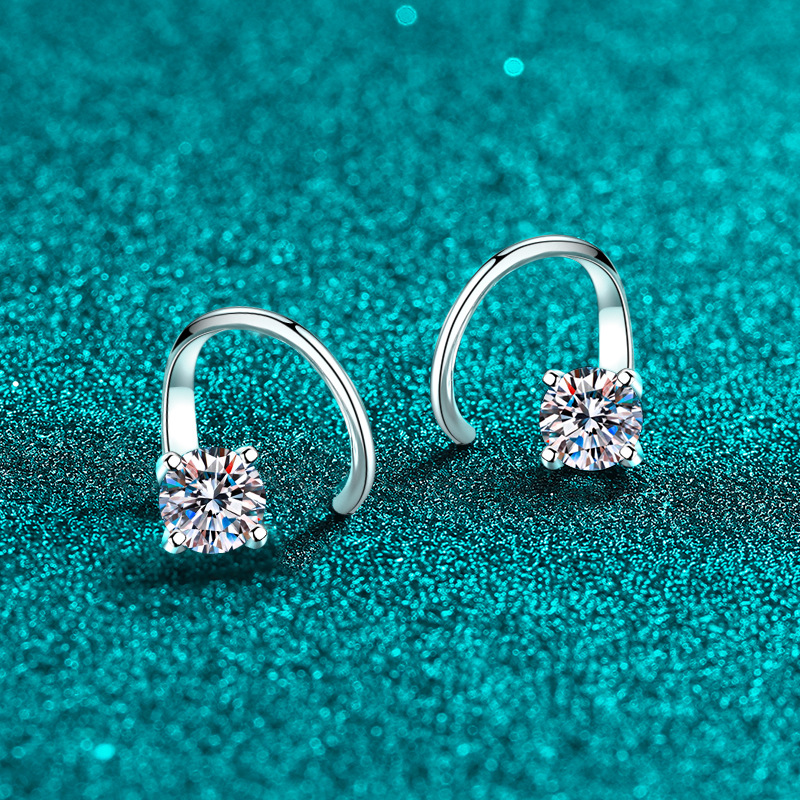 D-farbe Moissanit Creolen Aus Sterling-silber Für Damen_voghion.com