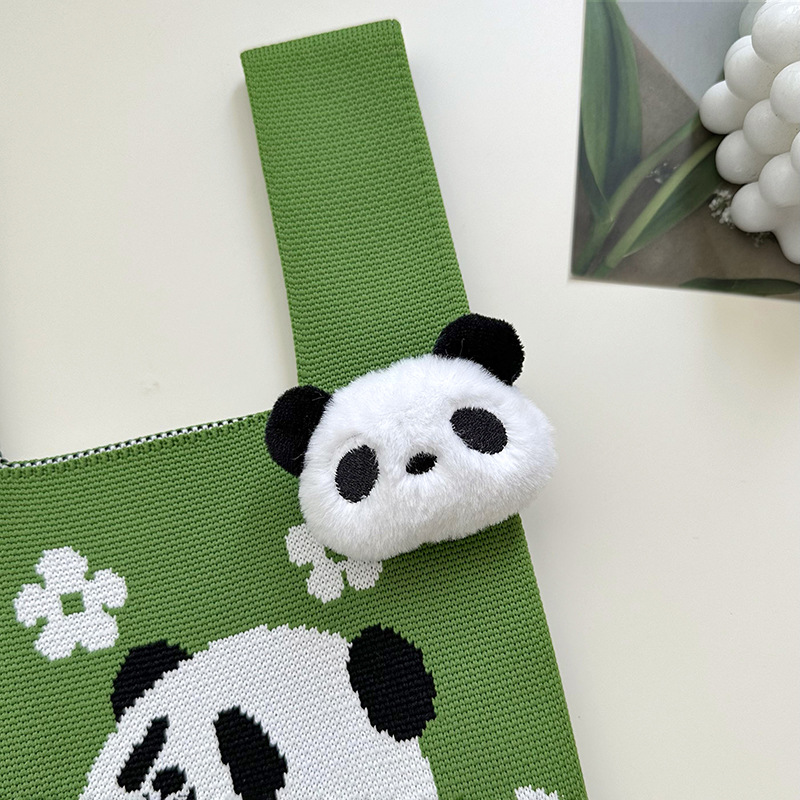 Muñeca de peluche creativa de dibujos animados colgante de panda gran panda blanco bolso lindo accesorios de niña horquilla accesorios para el cabello muñeca