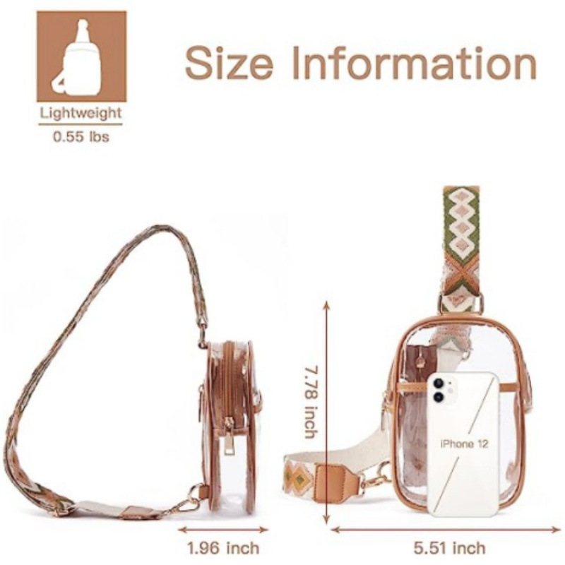 Spot Amazon nuevo pvc zapato de hierba transparente mochila de mujer mochila de pecho transparente pesada de mujer bolsa de almacenamiento