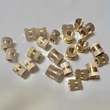 双通通孔铜镶嵌件M3M4M5M6注塑铜螺母铜预埋件铜花母螺纹嵌入式