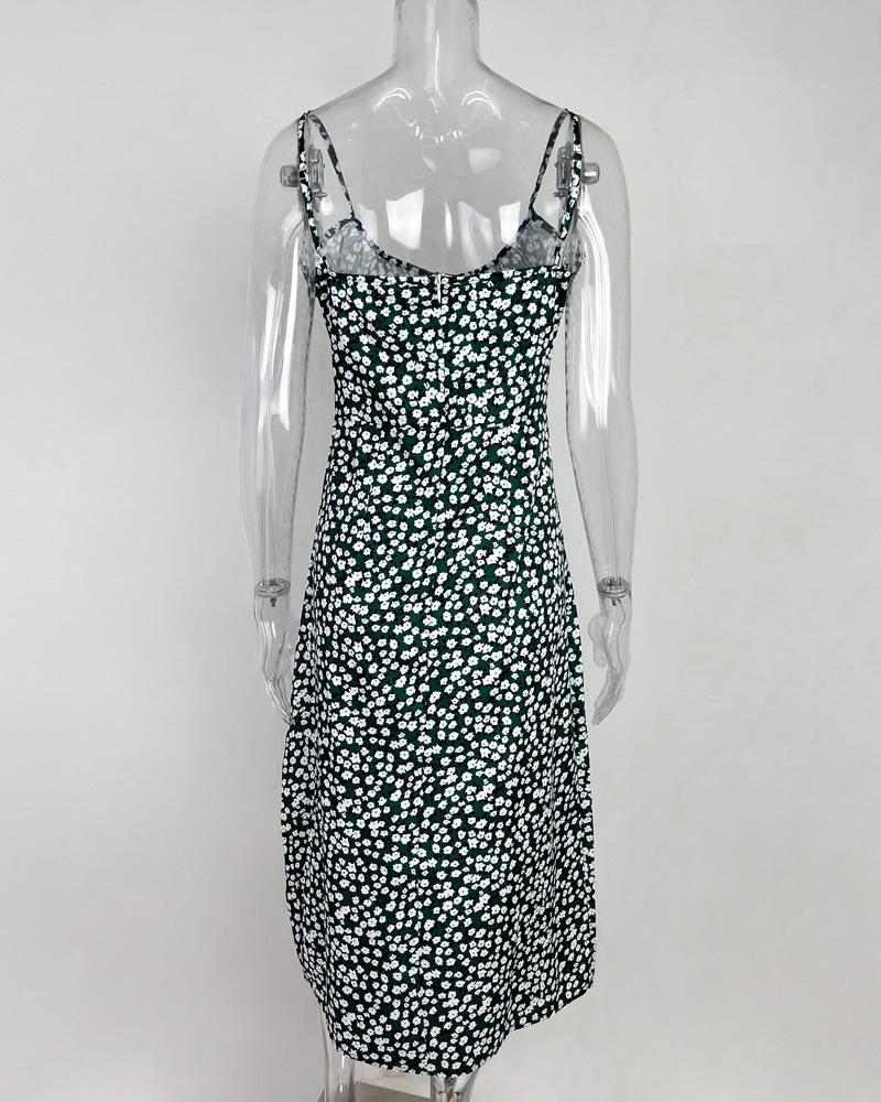 175g Weight Midi Dress Dress Length Type Sleeveless Sleeve Length Slit Dress Dresses Type Polyester Fabric Type High Waist Waist Line Holiday, Daily Occasion Strap Neckline Slim Fit Type Ditsy Floral Pattern Summer Season Women's Gender Printing Design Casual, Elegant Style Wholesale Women's Casual Elegant Printing Ditsy Floral Holiday Daily Strap Sleeveless Slit Dress 24