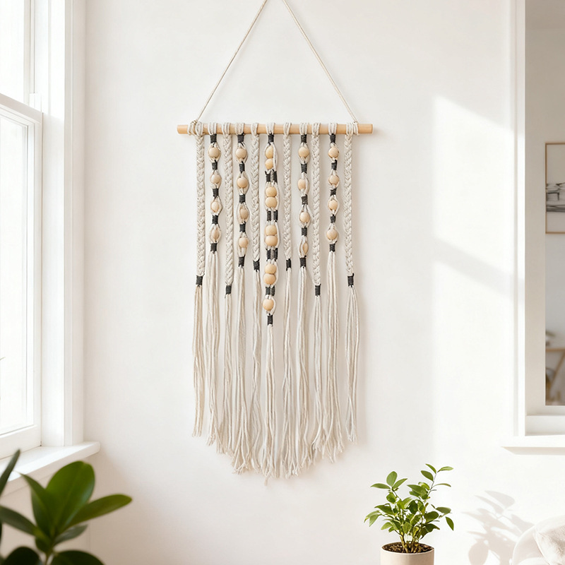 Cross-Border New Hand-Woven Tassel Tapestry Bohemian Style Creative Home Bedroom B&B Rope Hanging Decoration