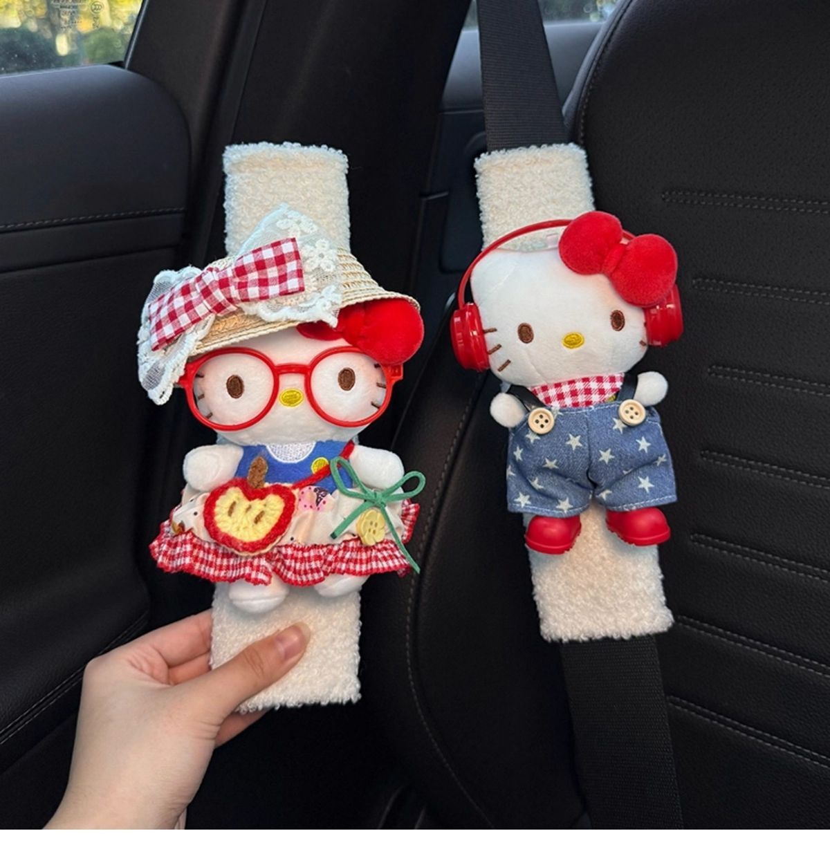 Car Hello Kitty Seatbelt Shoulder Pad Decoration, Cute and Wear-Resistant, High-End Feel, for Women and Couples