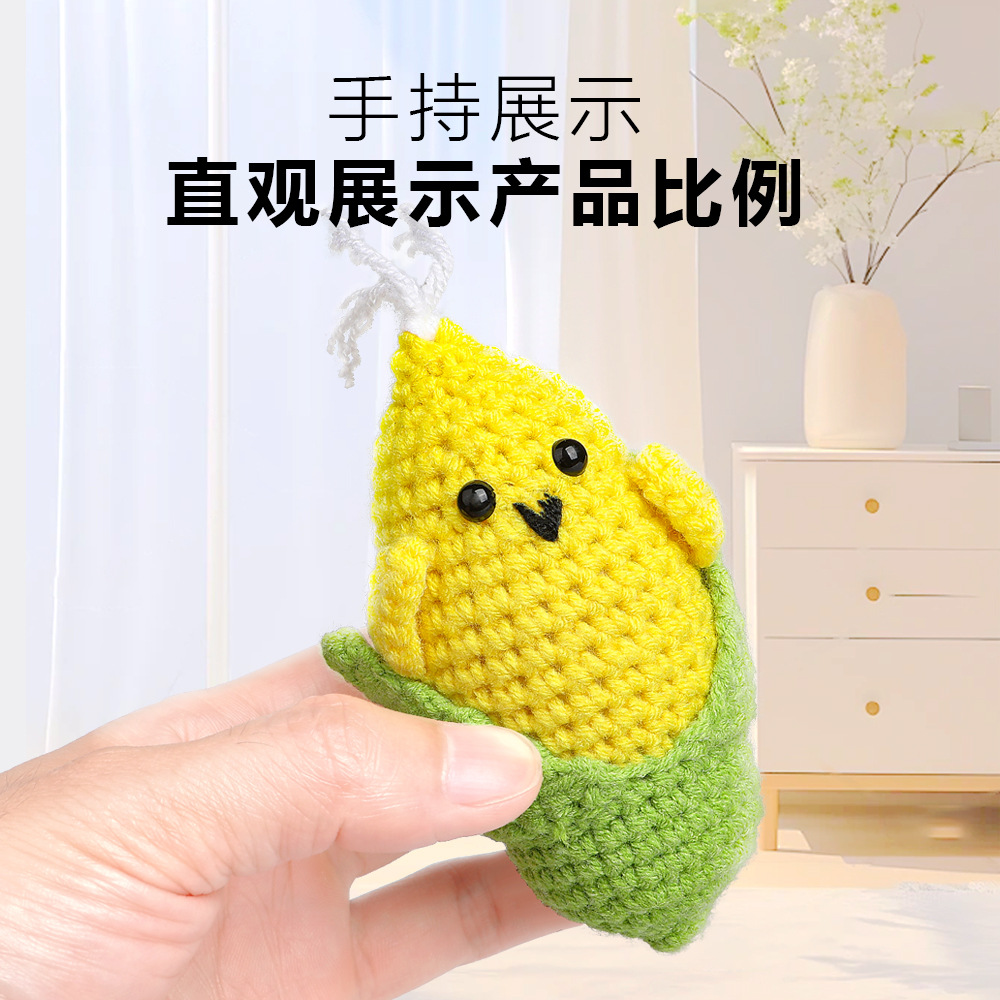 Nuevos productos de comercio exterior lana juguetes de mascotas expresiones extrañas tejidas a mano resistentes a la mordida series de juguetes de frutas y verduras al por mayor