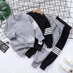 Cross-border boys and girls autumn clothing set new style boys and girls baby fashionable Korean style handsome sports two-piece set for small and medium-sized children