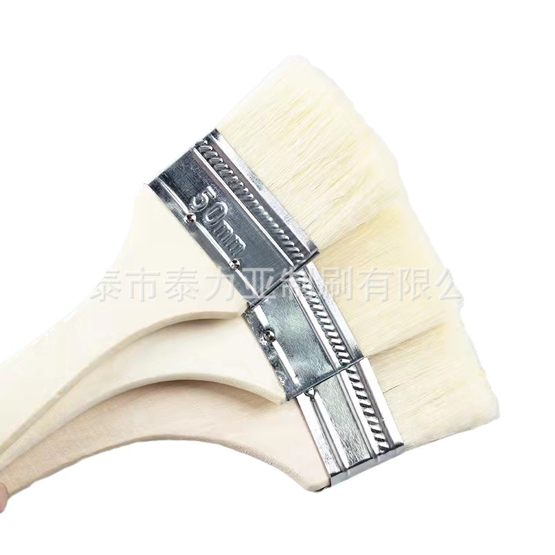 Cepillo de lana de mango largo cepillo de barbacoa de piel suave cepillo de pintura de látex cepillo de hornear fábrica al por mayor mango de madera fina cepillo de pintura