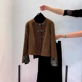 新中式国风进口水貂毛环保皮草外套女2025冬季新款90白鸭羽绒棉服