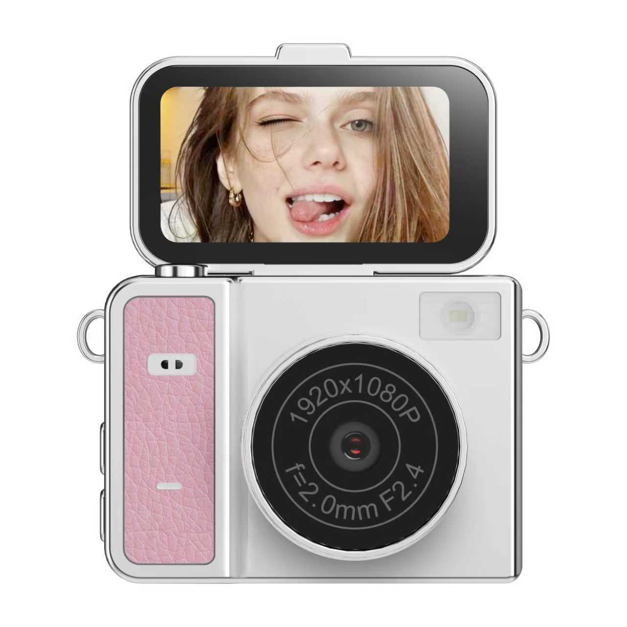 Cámara digital de alta definición con pantalla giratoria de alto píxel mini cámara pequeña CCD retro mini cámara digital pequeña image 9