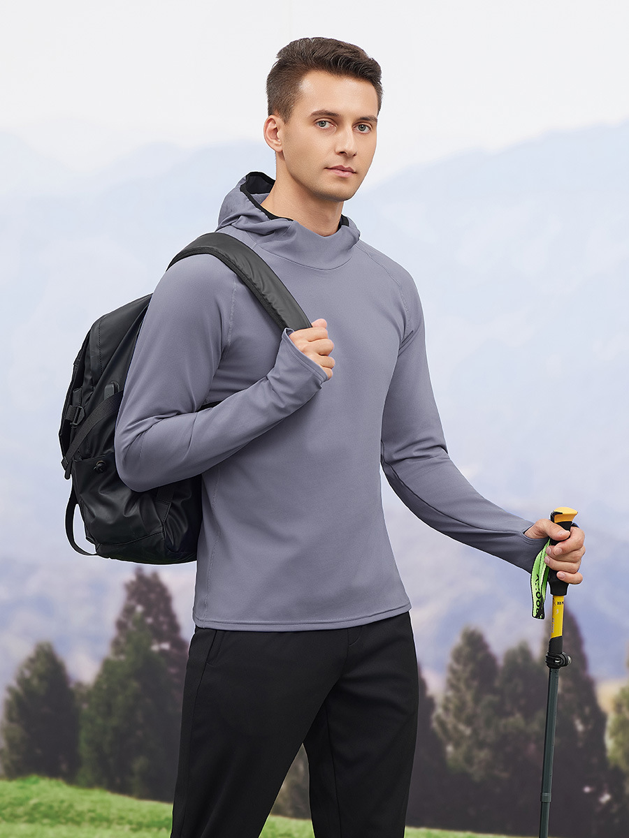 Ropa deportiva de otoño e invierno ropa deportiva de ocio al aire libre hombres con blusas de terciopelo para correr Fitness chaqueta deportiva de manga larga con capucha