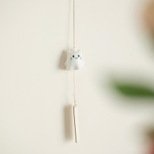 创意幽灵猫咪风铃挂件庭院子装饰品陶瓷治愈家居挂饰摆件可爱礼物