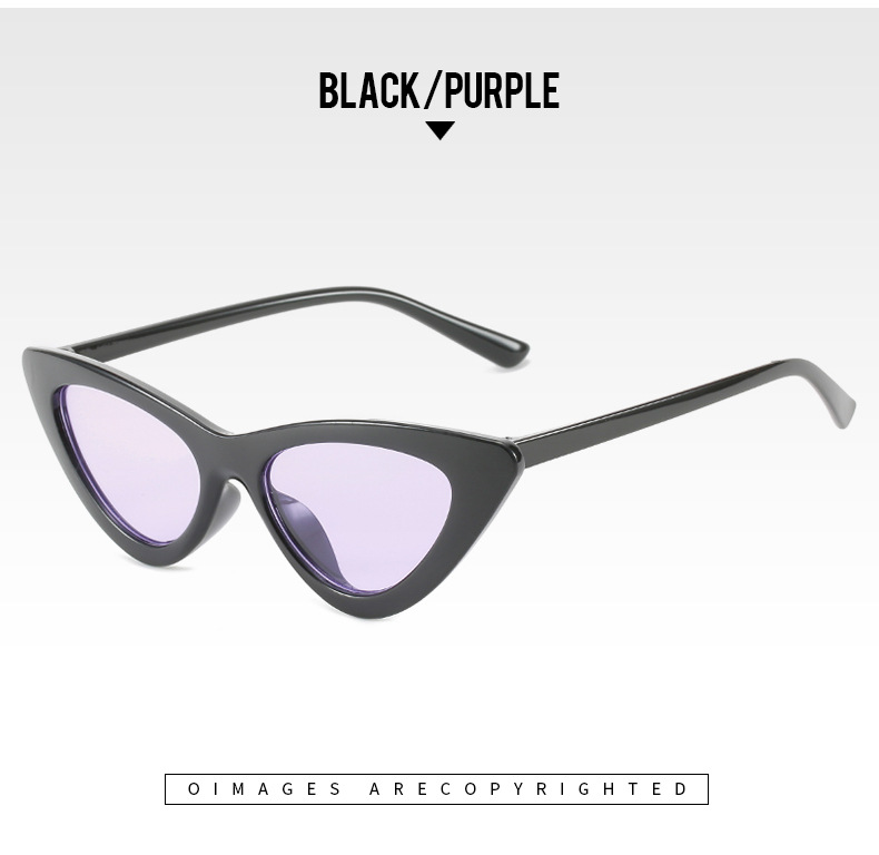 Fashion Style Fashion Solid Color Ac UV400 Protection Cat Eye Full Frame Women's Sunglasses