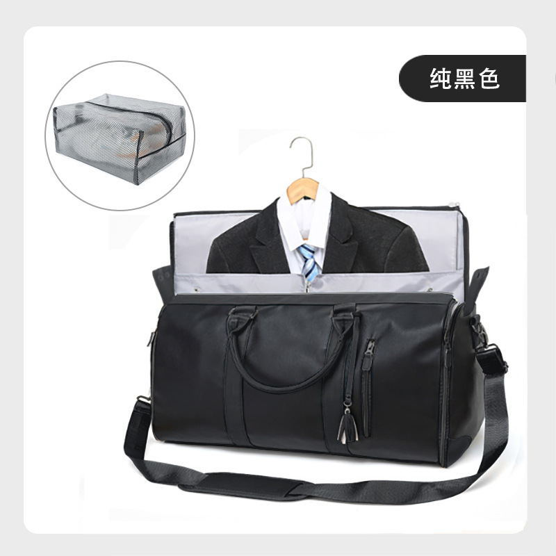 Nueva bolsa de viaje de traje plegable transfronteriza para mujer bolsa de almacenamiento multifuncional bolsa de equipaje portátil de gran capacidad grande de PU