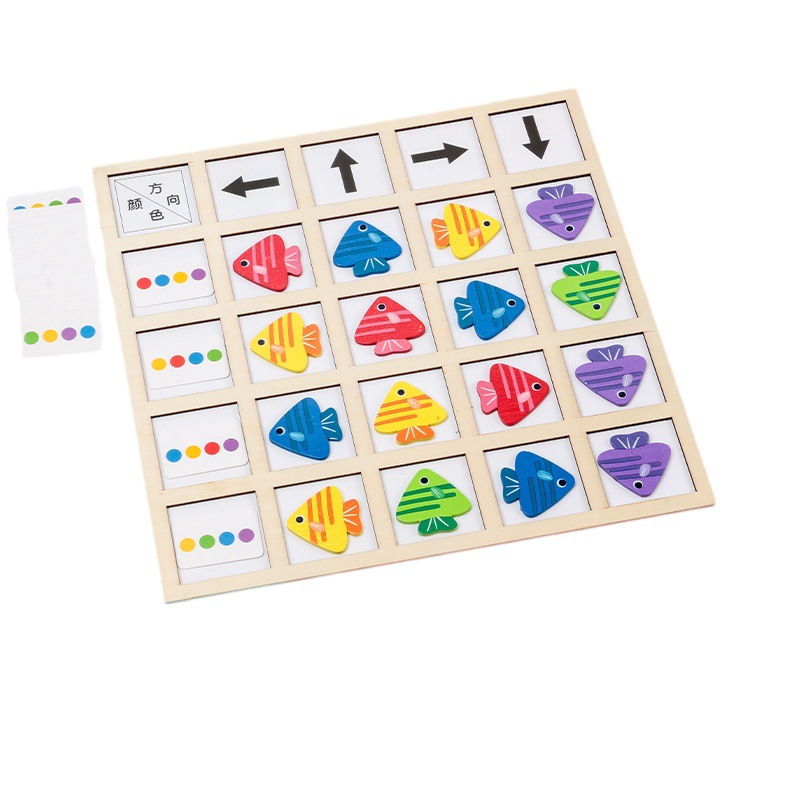 Pequeño pez para encontrar direcciones ayudas didácticas de pensamiento lógico direcciones cognitivas de pares de colores juguetes de madera de educación temprana image 5