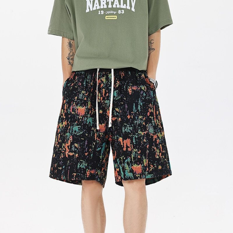 Summer Casual Shorts for Men, Designer Loose-Fitting Sports Shorts, Trendy Brand Heavy-Duty Graffiti Print, Exclusively for Cross-Border Sales Summer Casual Shorts for Men, Designer Loose-Fitting Sports Shorts, Trendy Brand Heavy-Duty Graffiti Print, Exclusively for Cross-Border Sales
