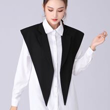 时尚新款秋冬洋气外搭网红西装领披肩三角小坎肩网红小西装假领子