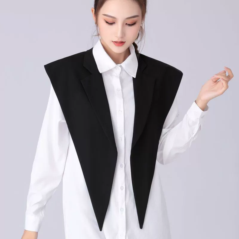 Модный новый осенний и зимний внешний вид сети красный костюм воротник шаль треугольник маленький плечо сетка красный костюм поддельный воротник