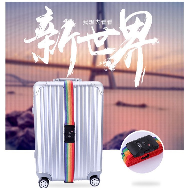 Luggage suitcase strap TSA customs lock packing tape with one word with lock, reinforced bundled box belt.......................................................................................