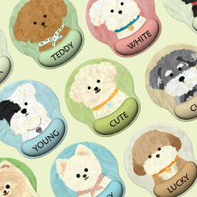 新款卡通可爱小狗护腕鼠标垫子女生保护手腕托一体电脑键盘垫办公