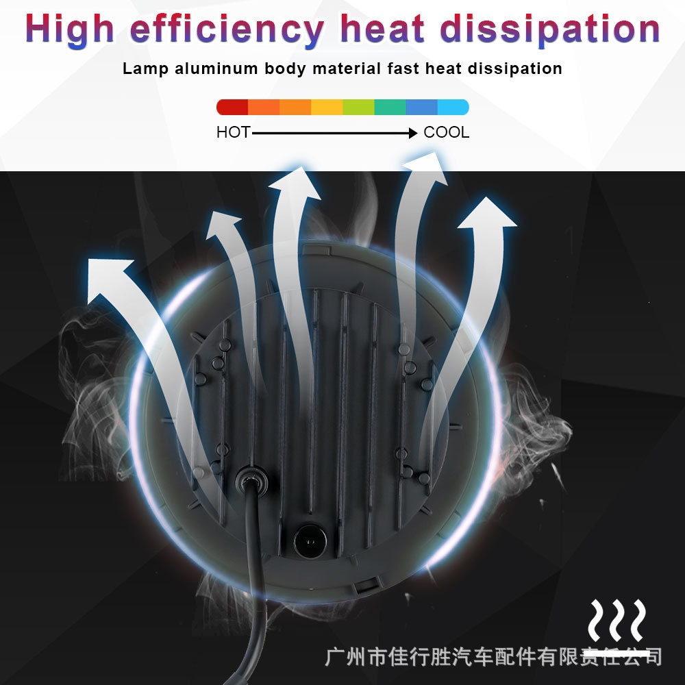 Cross-Border Full-Circle 4-Bead Wrangler Headlight Car Light Motorcycle Modification 7inch Angel Eye Led Car Light Work Light