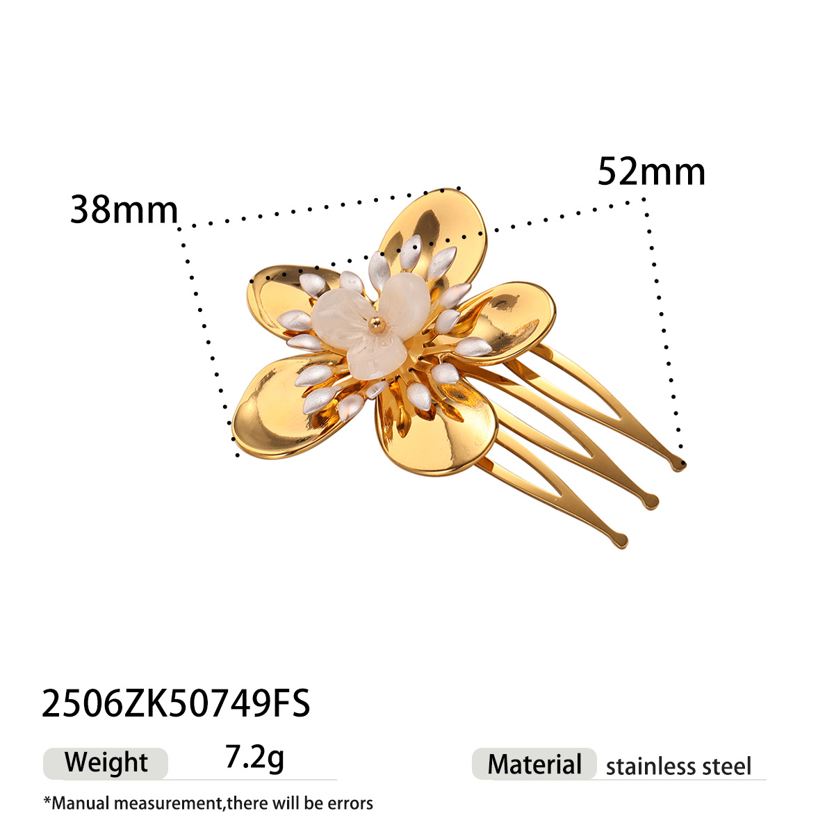 Tena Horquilla de acero inoxidable europea y americana, flor de planta de alta calidad femenina, horquilla de acero de titanio, joyería de explosión transfronteriza al por mayor