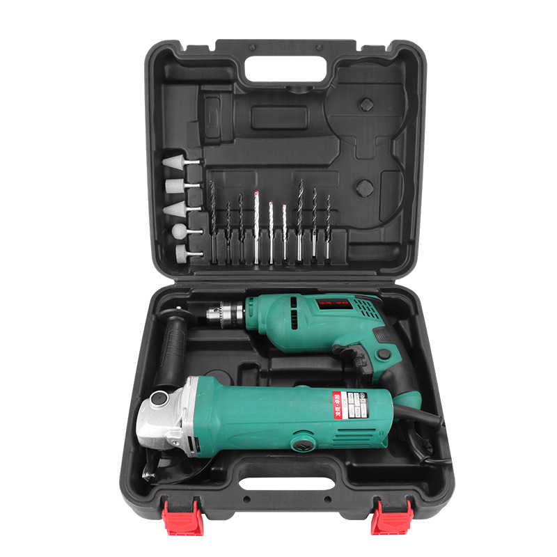 Juego de herramientas eléctricas combinadas para el hogar: taladro eléctrico, amoladora angular, taladro percutor, juego de herramientas de taladro eléctrico