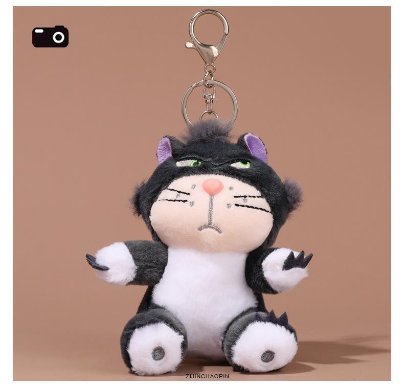 面白いルシファーキャットキーホルダーぬいぐるみペンダントクリエイティブ斜視子猫バッグペンダントキャッチマシン人形小さな人形|undefined